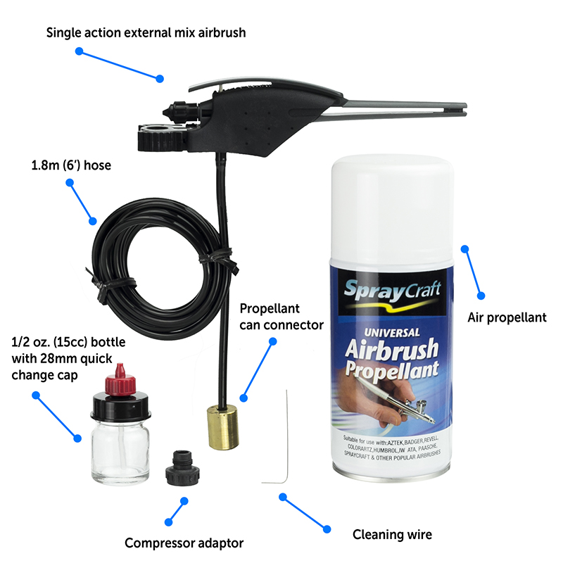 Spraycraft SP10EL Airbrush Starter Kit Shesto Retail